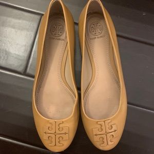Authentic Tory Burch Tan Leather Flats